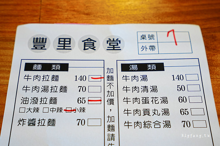 台東 豐里食堂的菜單MENU
