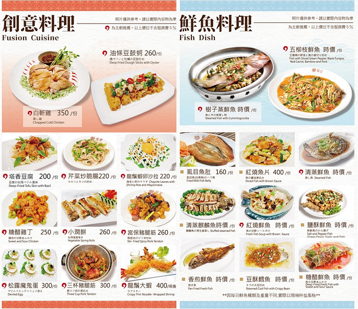 台南中西區美食 福樓餐廳 菜單MENU