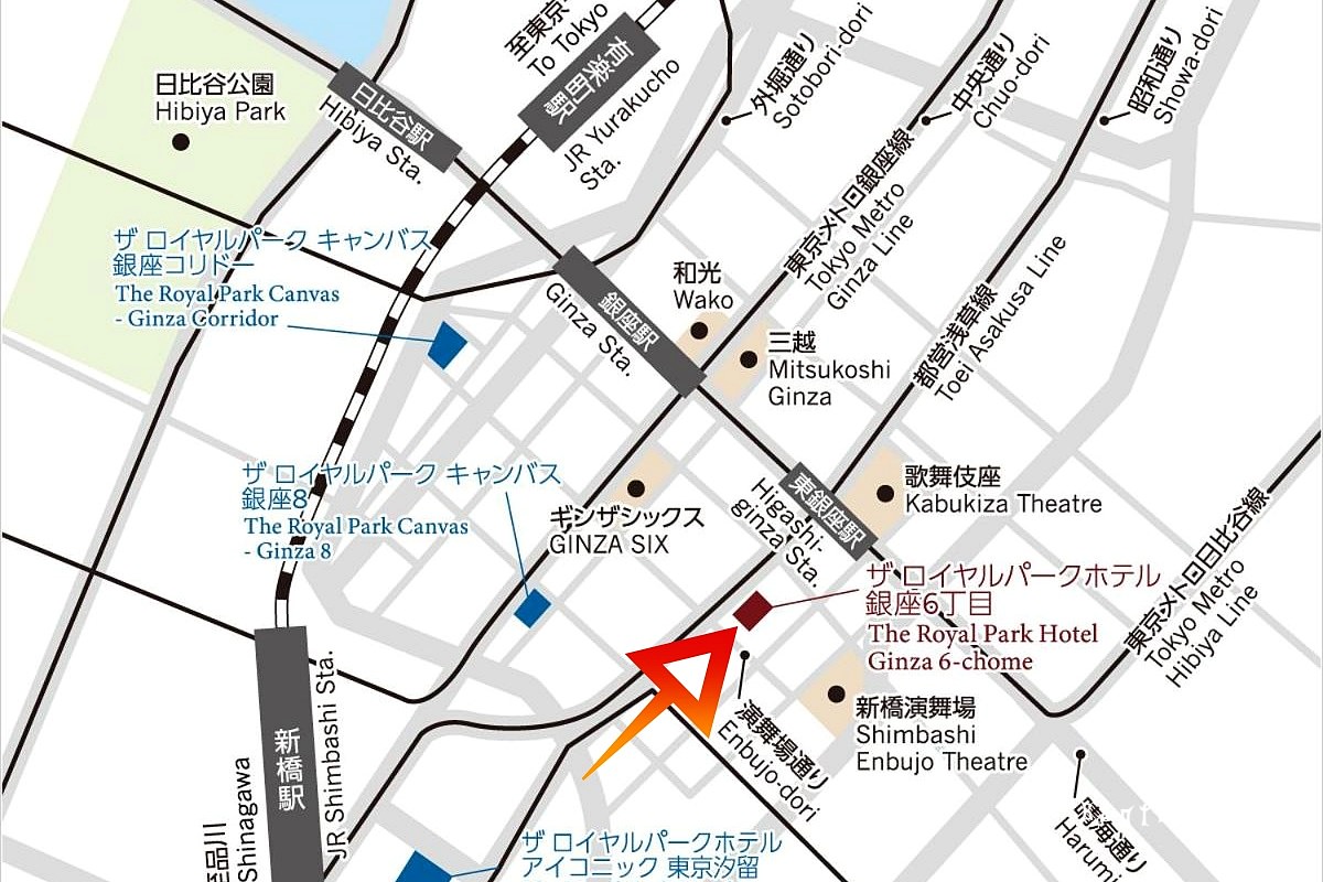 銀座飯店 The Royal Park Hotel Ginza 6-chome MAP