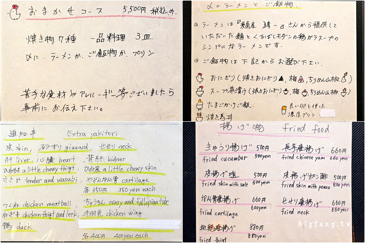 京都烏丸河原町串燒名店 Kuchibashi Modern 菜單MENU